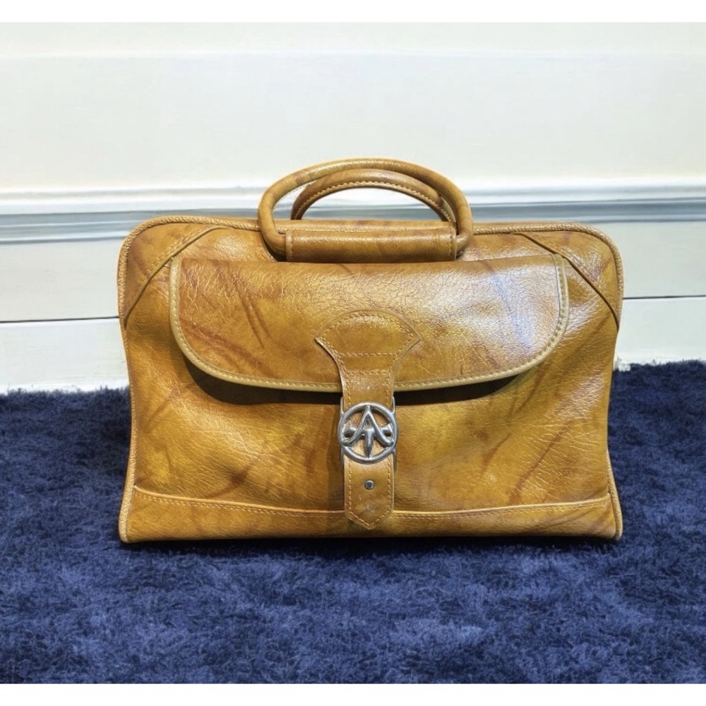 Vintage American Tourister Leather Men's Travel Bag / Carry-On-1970s